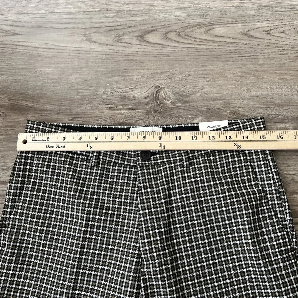 NWT River Island Skinny Fit Trousers Mens 30x32 Brown Check Plaid Smart